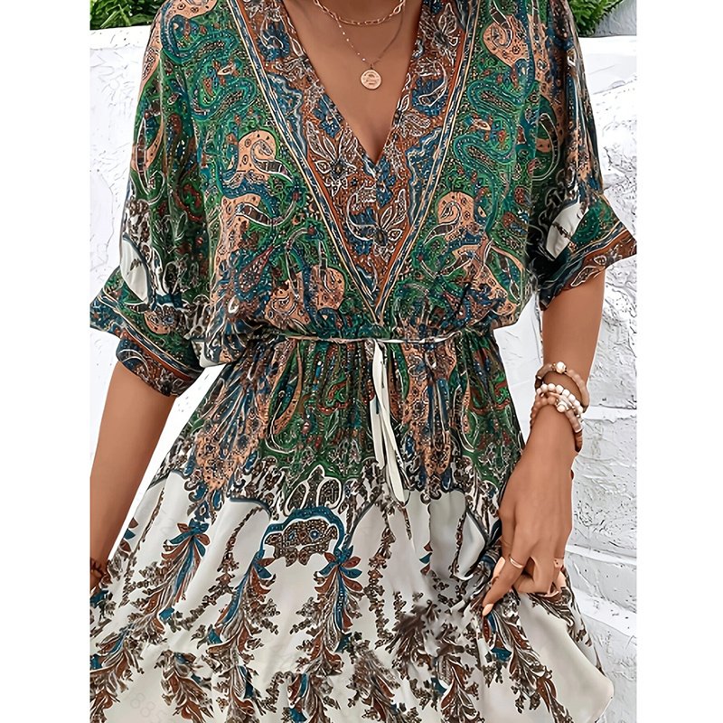 Women's Bohemian Dress V Neck - Image 7