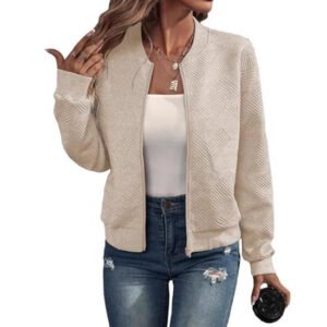 Zipper Pocket Comfort And Casual Women's Long Sleeve Jacket