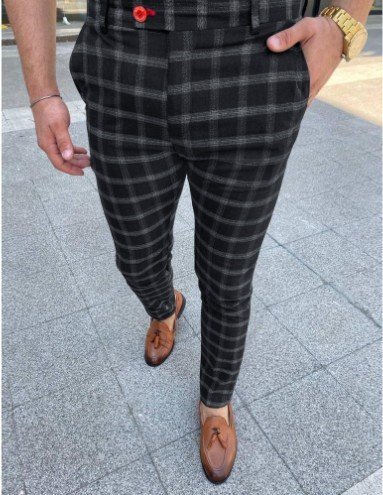 Men's Business Checked Casual Pants - Image 3