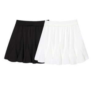 Patchwork Irregular Pleated Skirt