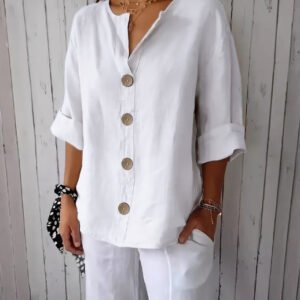 Summer New Loose T-shirt Women's V-neck