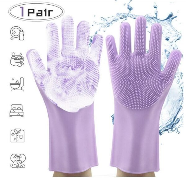 Silicone Heat-resistant Cleaning Brush Scrubbing Gloves - Image 6