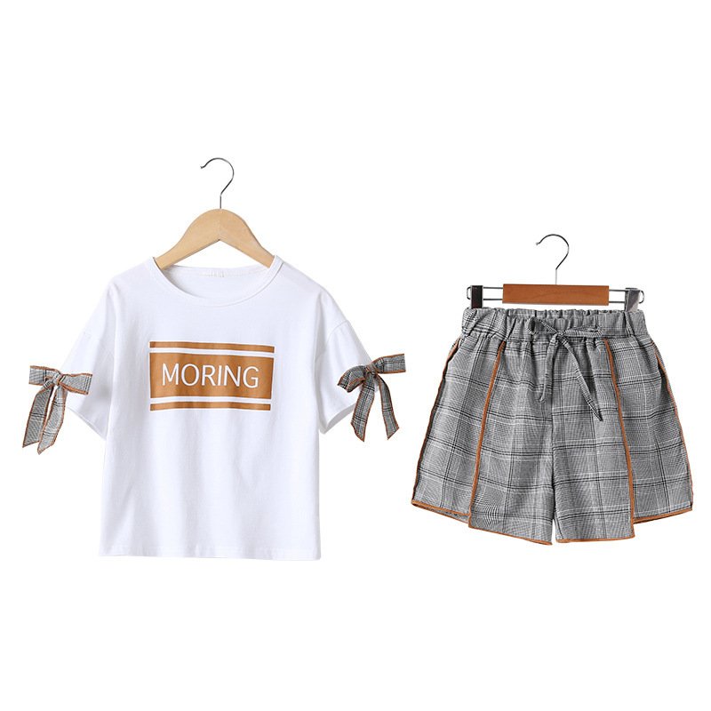 Check Short Sleeve Shorts Kids Set - Image 5