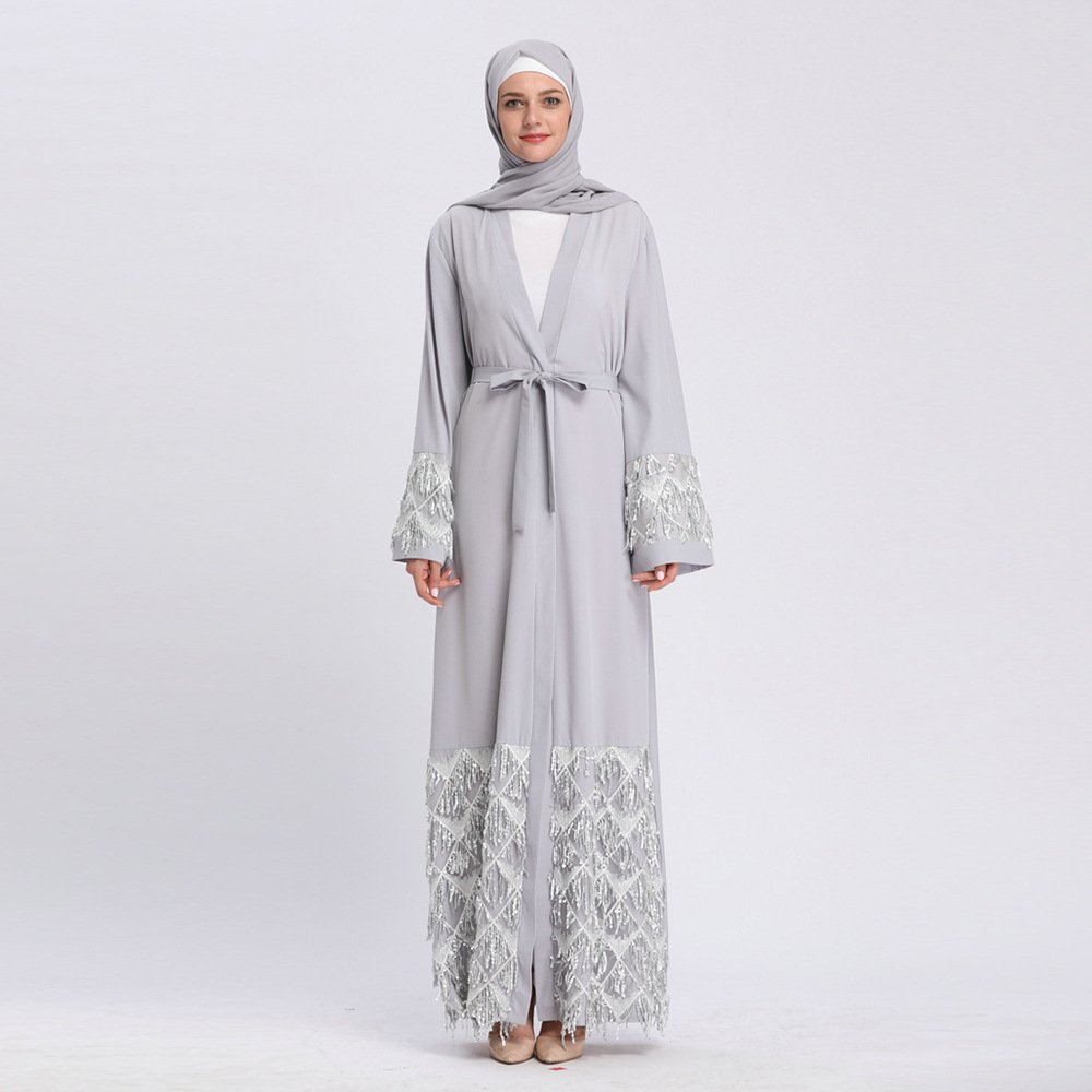 Dress Cardigan Dubai Robe Dress Sequins - Image 3