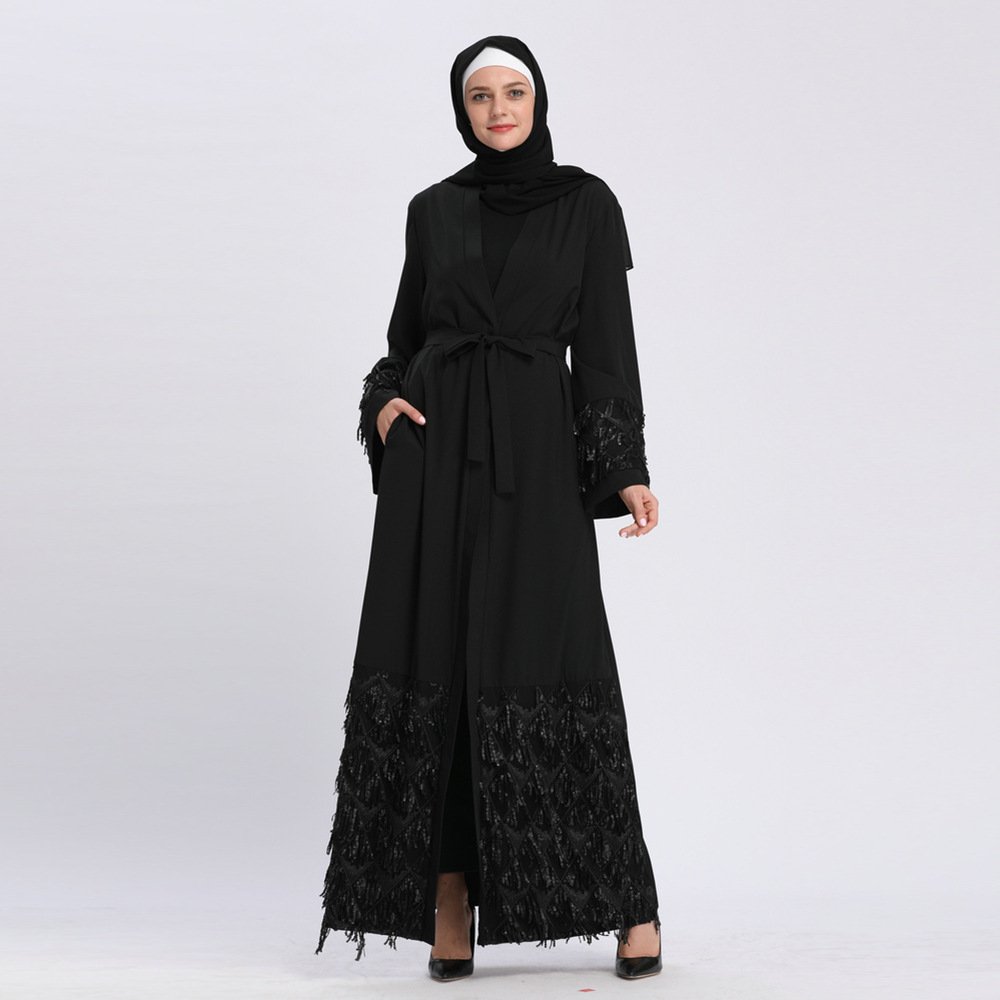 Dress Cardigan Dubai Robe Dress Sequins - Image 8