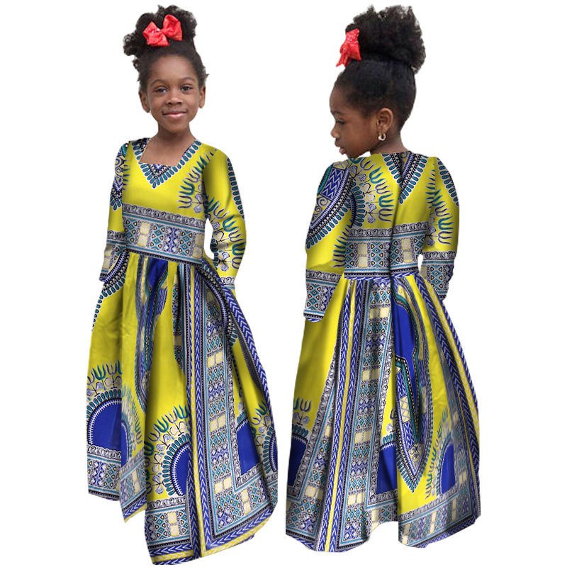African Girl's Long-sleeved Daxiji Dress - Image 3