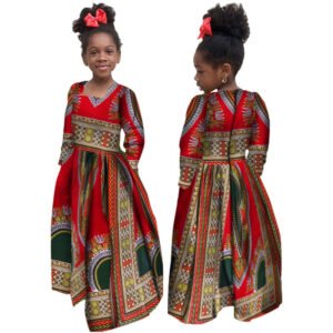 African Girl's Long-sleeved Daxiji Dress