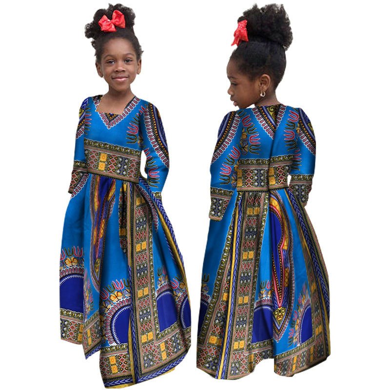 African Girl's Long-sleeved Daxiji Dress - Image 9
