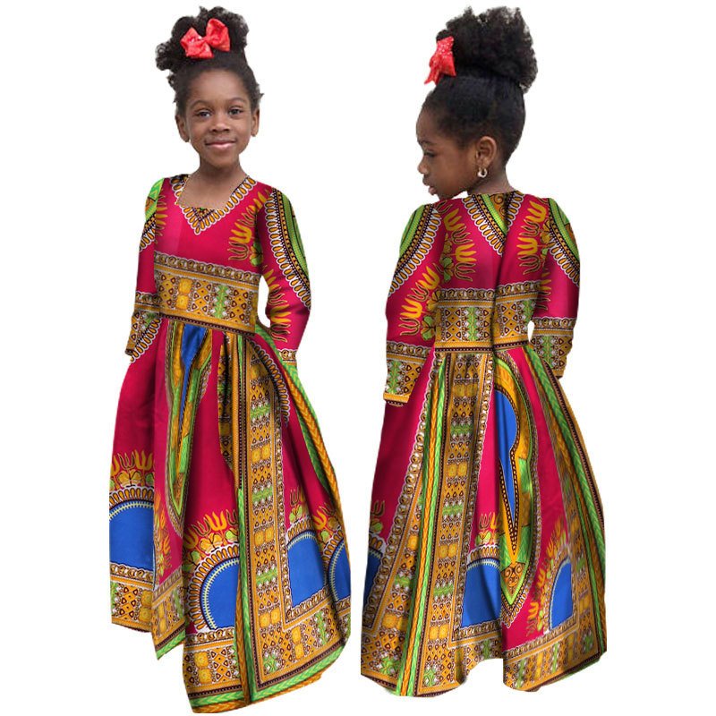African Girl's Long-sleeved Daxiji Dress - Image 2
