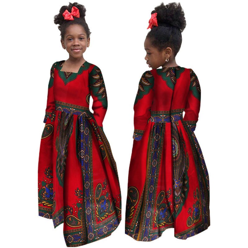 African Girl's Long-sleeved Daxiji Dress - Image 6