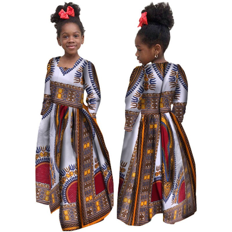 African Girl's Long-sleeved Daxiji Dress - Image 5