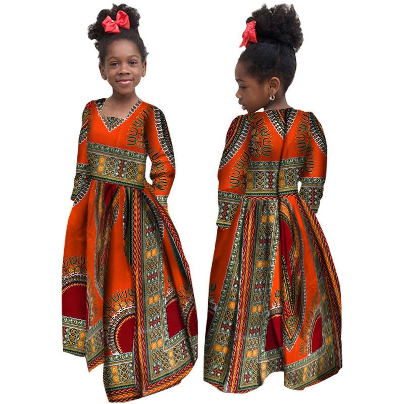 African Girl's Long-sleeved Daxiji Dress - Image 10