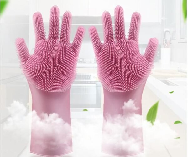 Silicone Heat-resistant Cleaning Brush Scrubbing Gloves - Image 10