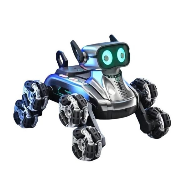Silver Eight-wheel Stunt Dual Remote Control Robot Dog - Image 5
