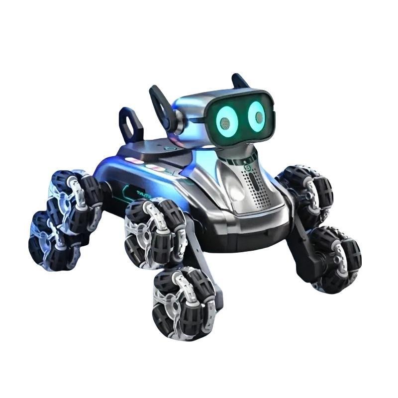 Silver Eight-wheel Stunt Dual Remote Control Robot Dog - Image 4