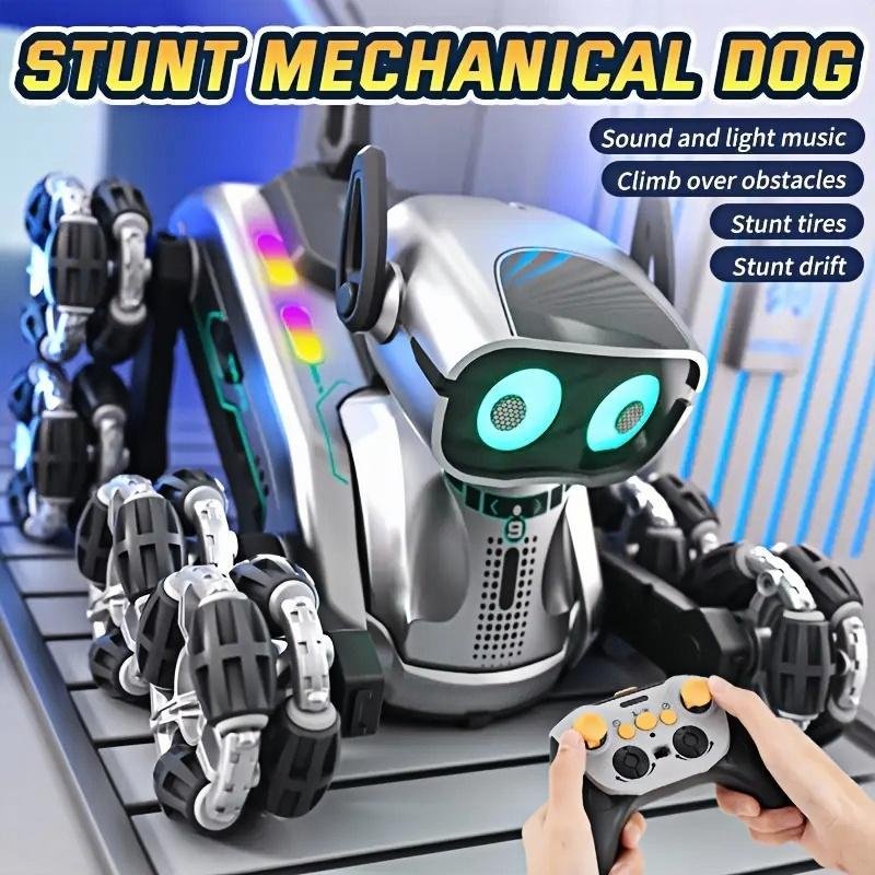 Silver Eight-wheel Stunt Dual Remote Control Robot Dog - Image 7