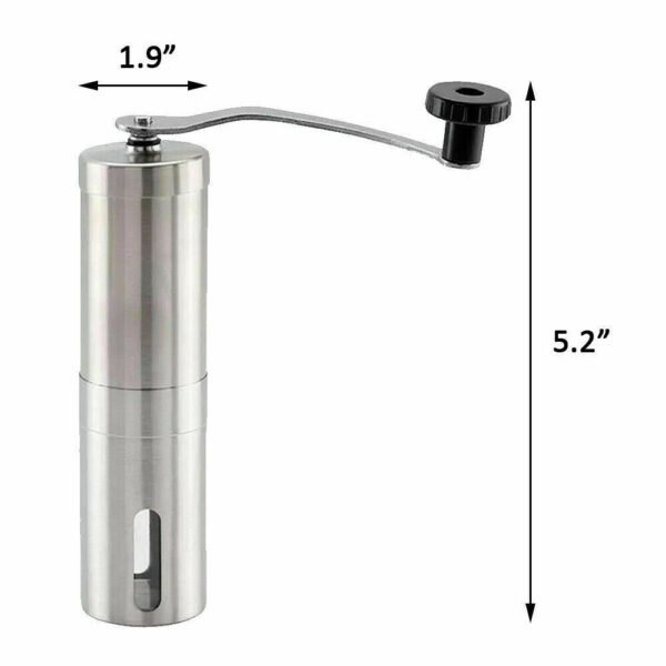 Home Portable Manual Coffee Grinder, Stainless Steel with Ceramic Burr Bean Mill - Image 6