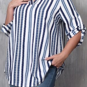 Women's Plus Size Striped Print Shir