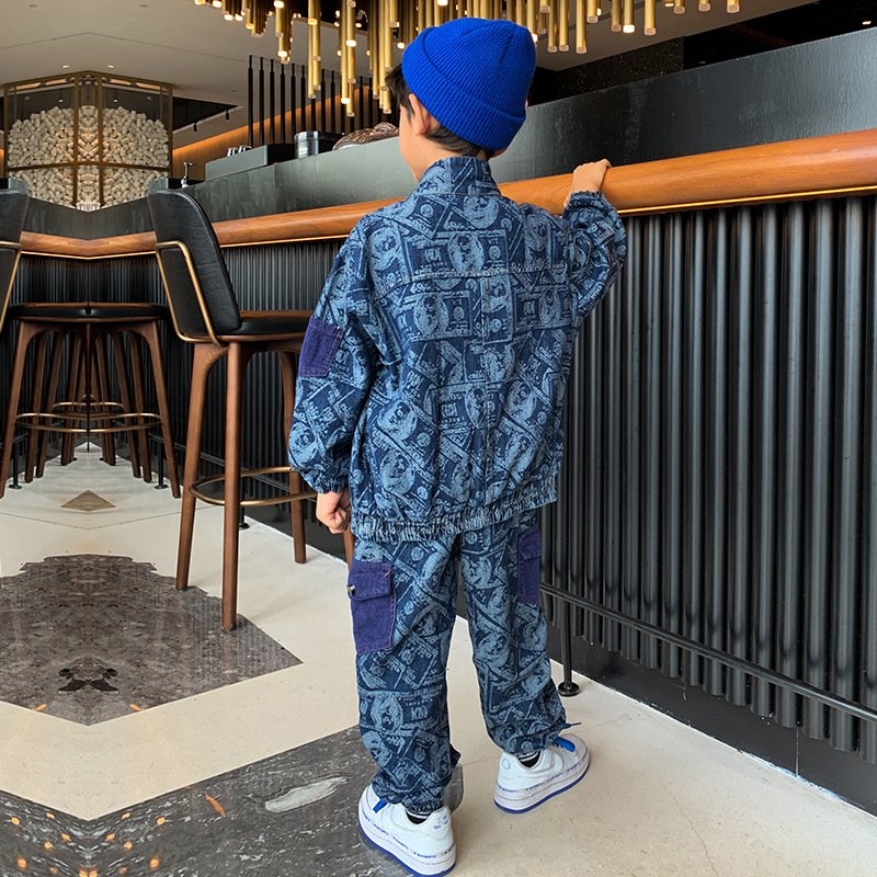 Handsome Boy Clothes Spring And Autumn Two Piece Set - Image 2