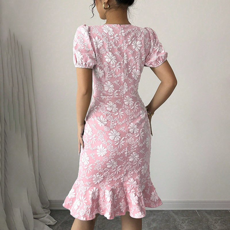 Women's Floral Jacquard Dress - Image 8