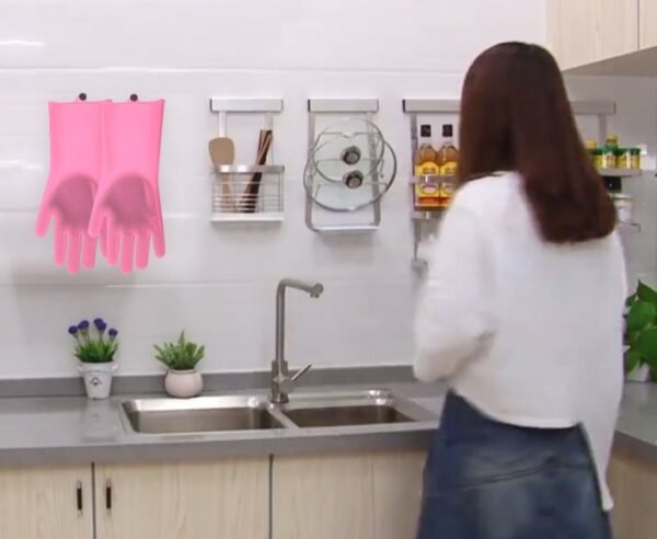 Silicone Heat-resistant Cleaning Brush Scrubbing Gloves - Image 7