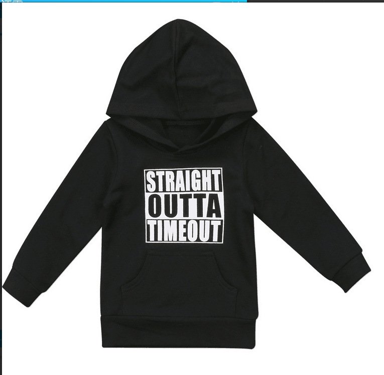 Children's hooded sweater letter top - Image 2