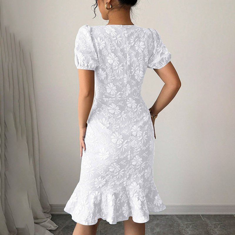 Women's Floral Jacquard Dress - Image 3