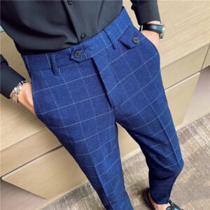 British Classic Checkered Elegant Suit Pants