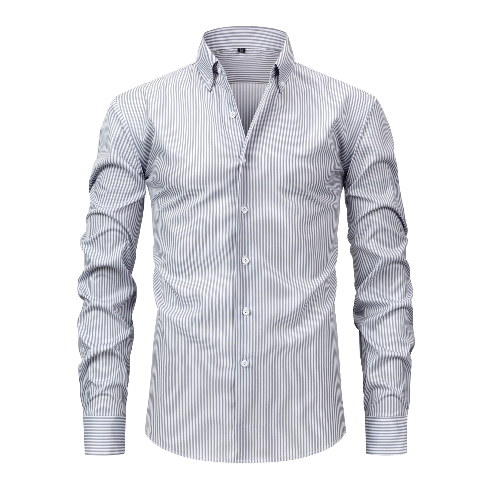 Non-ironing Anti-wrinkle Business Casual Striped Long-sleeved Men's Shirt - Image 4