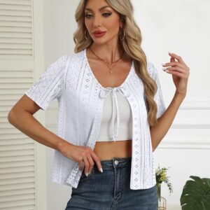 Women's Front Lace Up Short Top Shawl