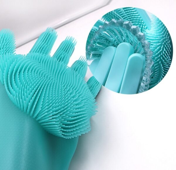 Silicone Heat-resistant Cleaning Brush Scrubbing Gloves - Image 3