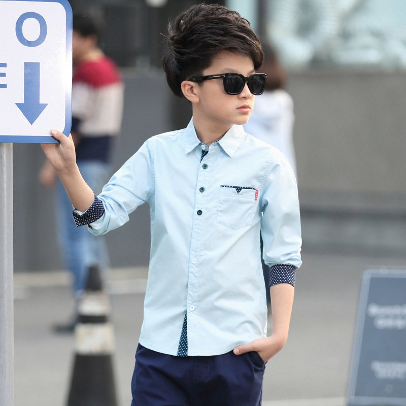Student Spring And Autumn Trendy Fan Lapel Polka Dot Shirt - Image 2