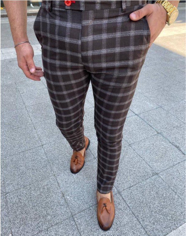 Men's Business Checked Casual Pants - Image 4