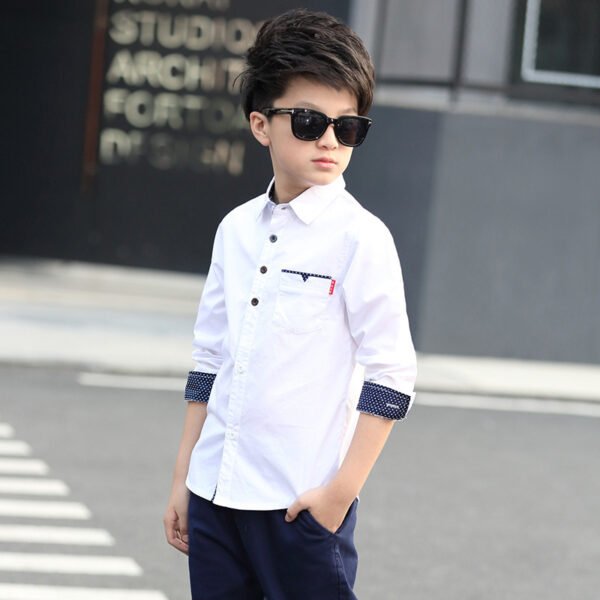 Student Spring And Autumn Trendy Fan Lapel Polka Dot Shirt - Image 5
