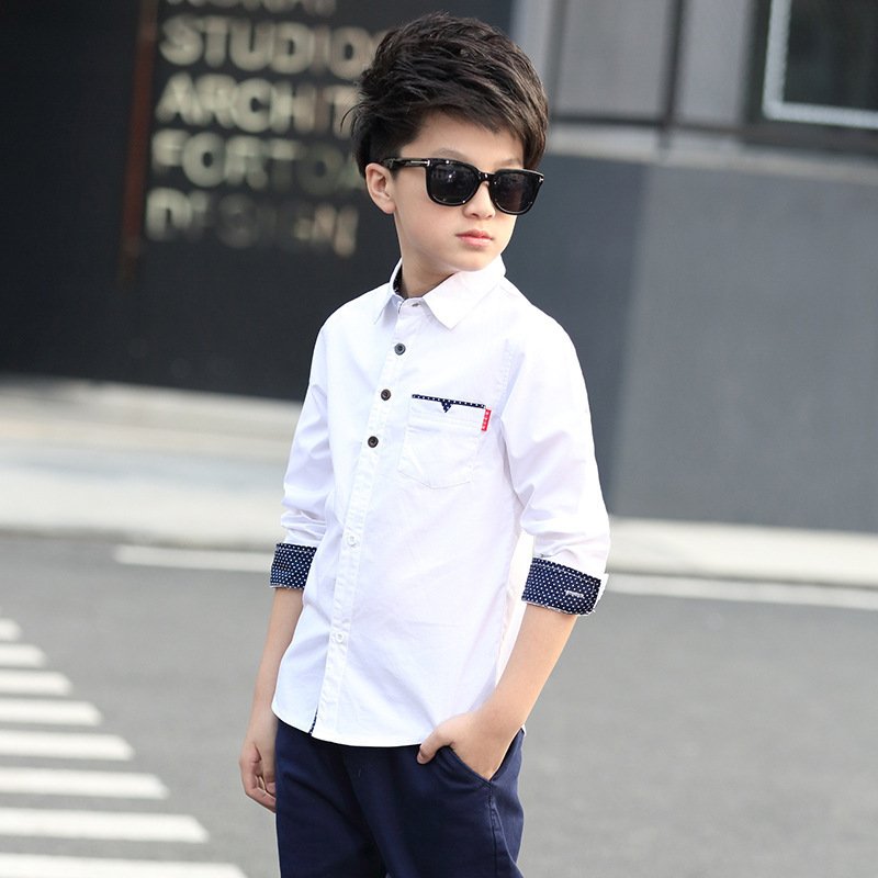 Student Spring And Autumn Trendy Fan Lapel Polka Dot Shirt - Image 5