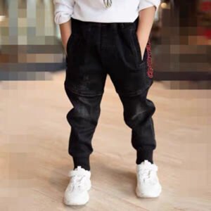 Boys Black Jeans Single Pants Spring And Autumn