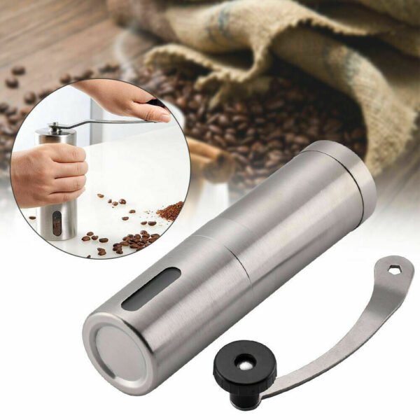 Home Portable Manual Coffee Grinder, Stainless Steel with Ceramic Burr Bean Mill - Image 8