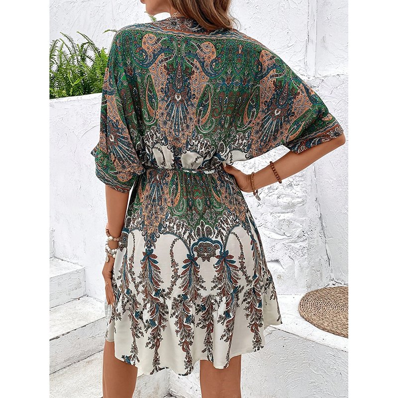 Women's Bohemian Dress V Neck - Image 2