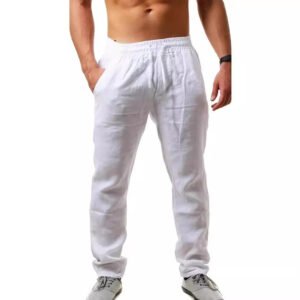 Cotton And Linen Beach Pants Men's Loose Casual
