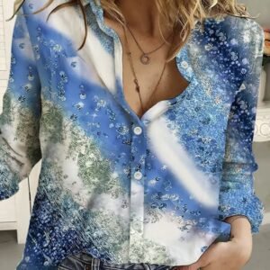 Ladies' Fashionable New Printed Cardigan Shirt Top