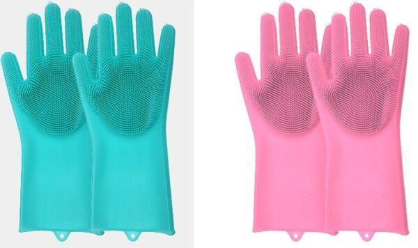 Silicone Heat-resistant Cleaning Brush Scrubbing Gloves - Image 4
