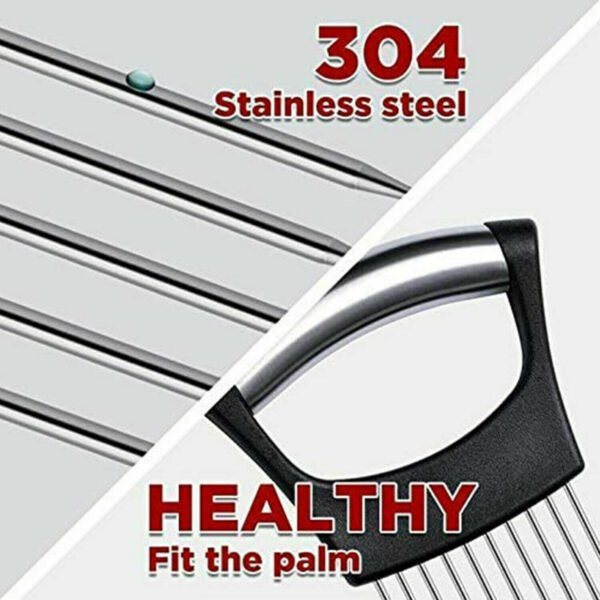 Food Slice Assistant - Stainless Steel Onion Holder Slicer Tomato Cutter NonSlip - Image 8