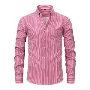 Non-ironing Anti-wrinkle Business Casual Striped Long-sleeved Men's Shirt