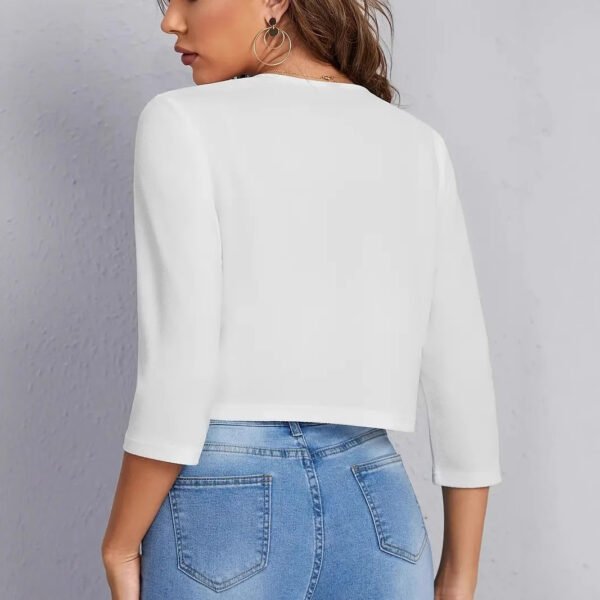 Women's Elegant Solid Color Casual Short Jacket - Image 3