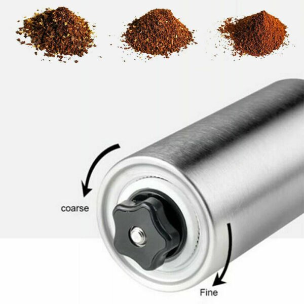 Home Portable Manual Coffee Grinder, Stainless Steel with Ceramic Burr Bean Mill - Image 3