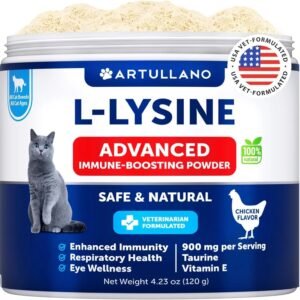 L Lysine For Cats Lysine Powder Supplement 900mg Serving Immune Support For Cats & lamp
