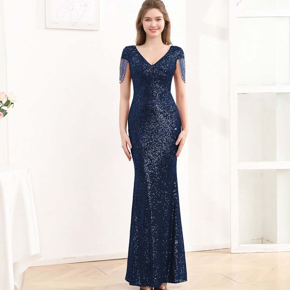 Sequined Slim Fit Slimming Long Dress Women - Image 10