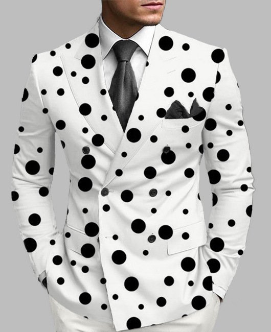 New Men's Printed Posterior Median Split Suit Jacket - Image 5