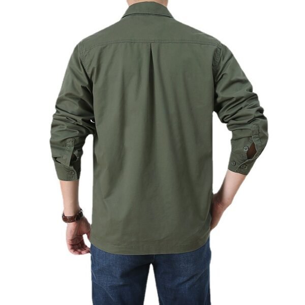 Four Seasons Long Sleeve Shirt Men's Thin Casual Plus Size - Image 3