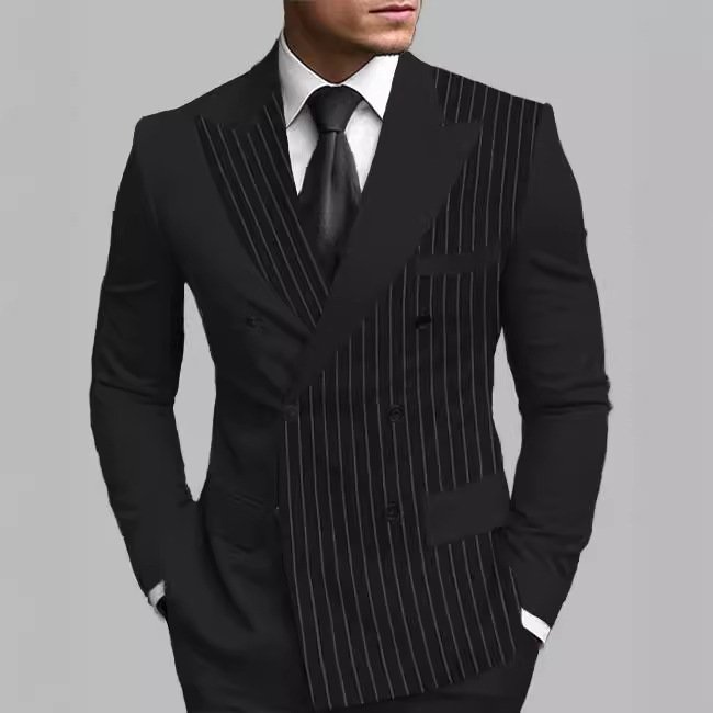 New Men's Printed Posterior Median Split Suit Jacket - Image 7